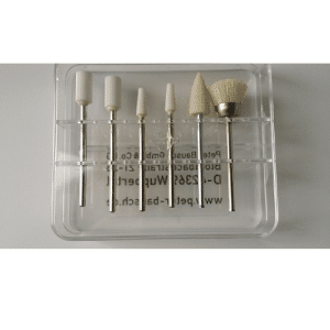 Zestaw 6 frezów piaskowych (2x stożkowy+ 2x cylinder+ szczoteczka + polerka)