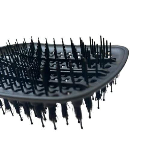 Szczotka do rozczesywania duża płaska dwustronna z włosiem DOUBLE SIDE BLACK - obrazek 2