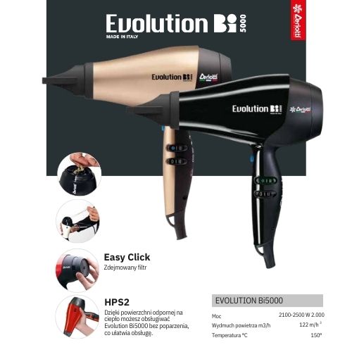 Suszarka Ceriotti Bi EVOLUTION 2500W TRYO SYSTEM BLACK - obrazek 2