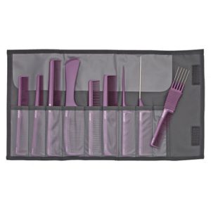 Zestaw grzebieni fryzjerskich 9 szt. k.fiolet