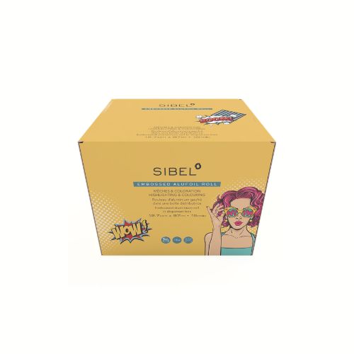 SIBEL Embossed Alufoil Roll 12.7x97m 15µ SS26 PopArt Folia fryzjerska aluminiowa w rolce