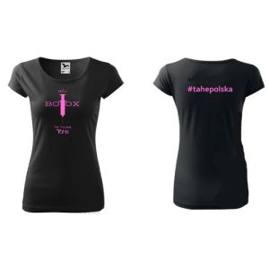 Koszulka TAHE Jeśli BOTOX to tylko TAHE różowy nadruk rozm.M