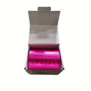 Folia aluminiowa w rolce RYFLOWANA 15 mikron PINK - 100m