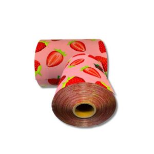 Folia aluminiowa w rolce RYFLOWANA 15 mikron TRUSKAWKI - 100m